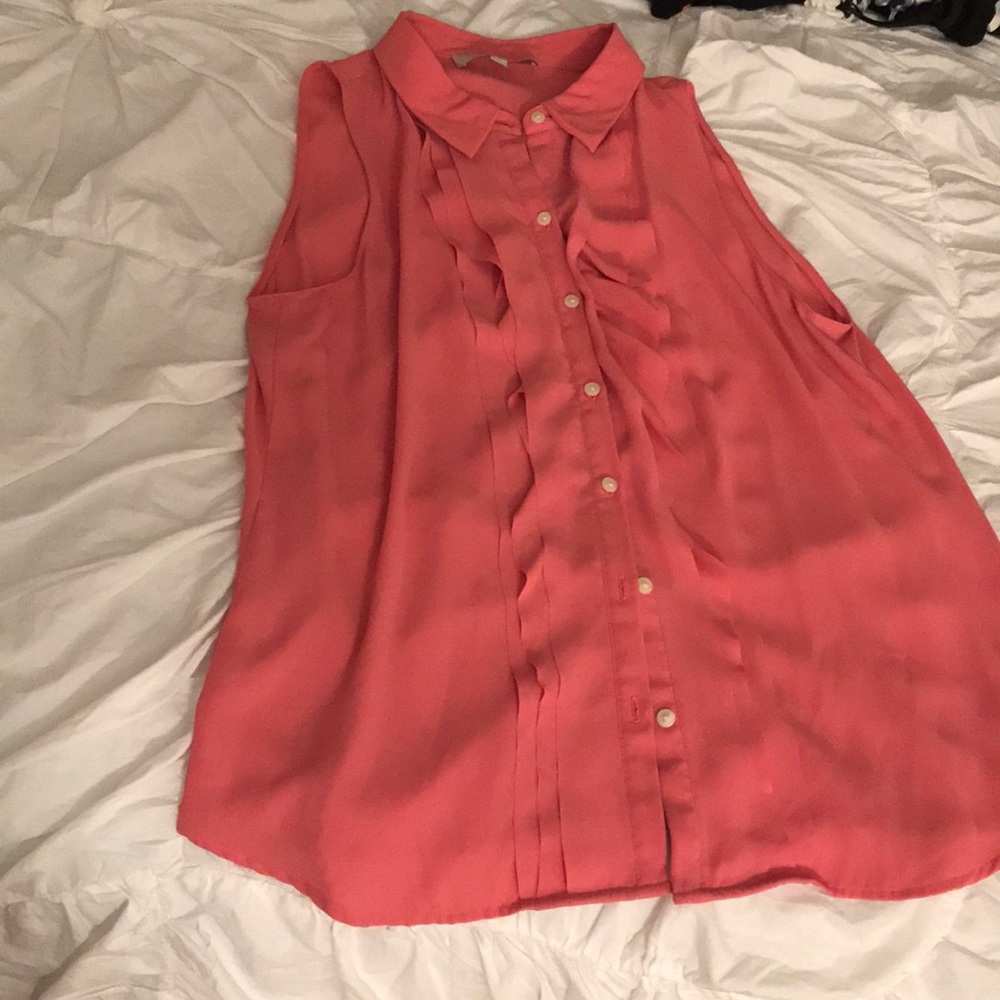 Sweet Delicate Pink Button Down With Ruffles - image 2